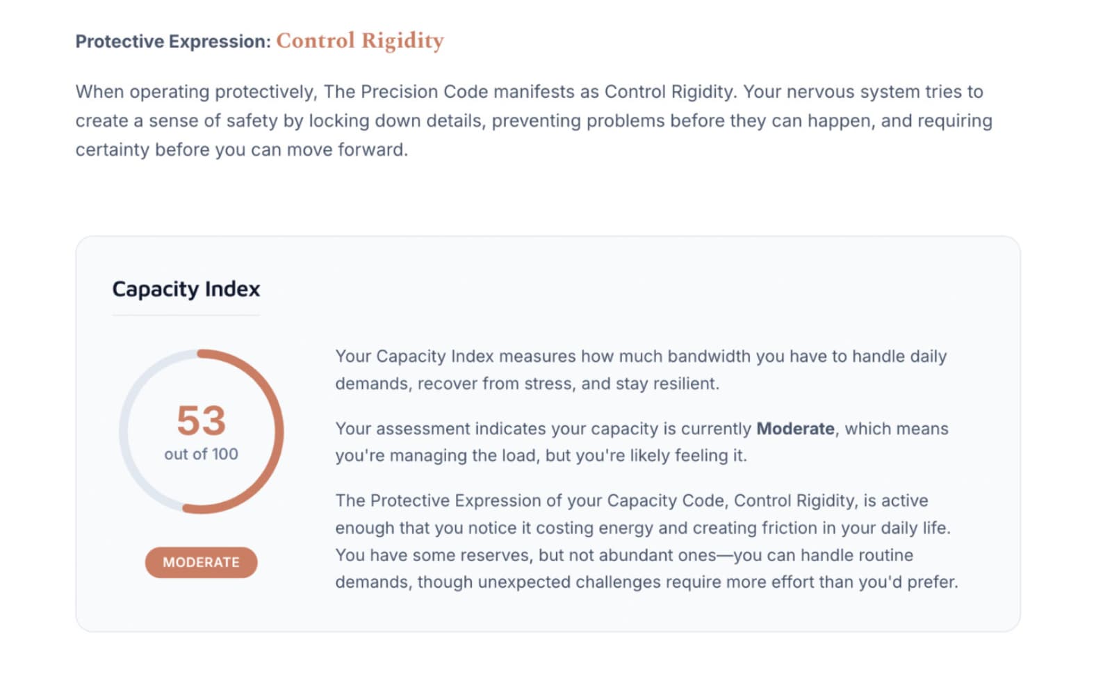 Capacity Codes results