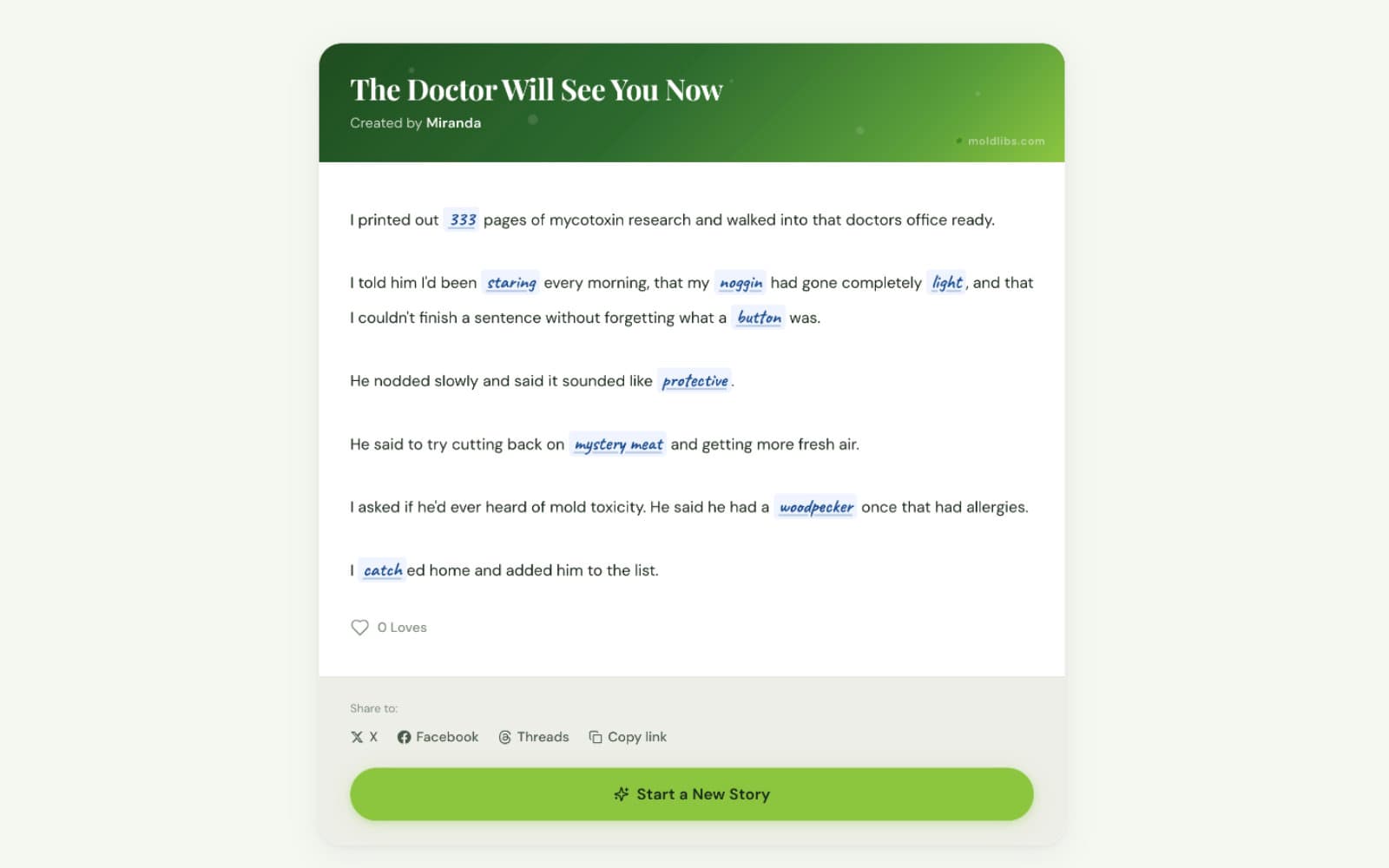 Mold Libs story results