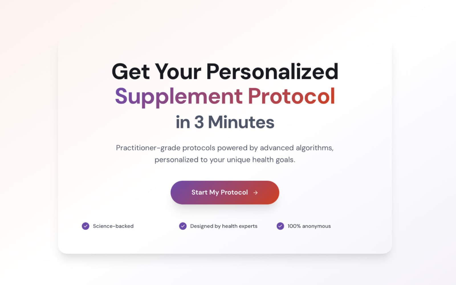 Precision Protocols dashboard